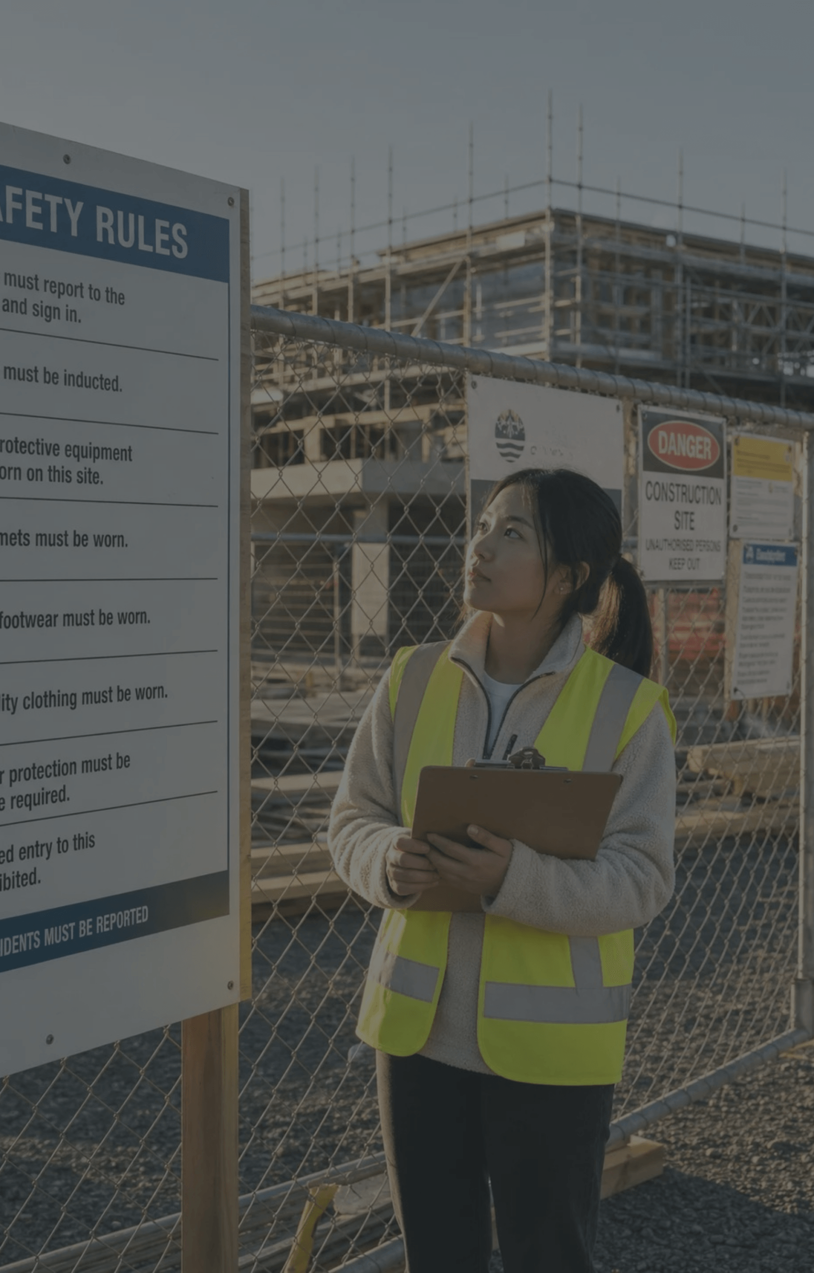 east-asian-woman-construction-safety-rules-hi-vis-clipboard-dark-overlay-nz